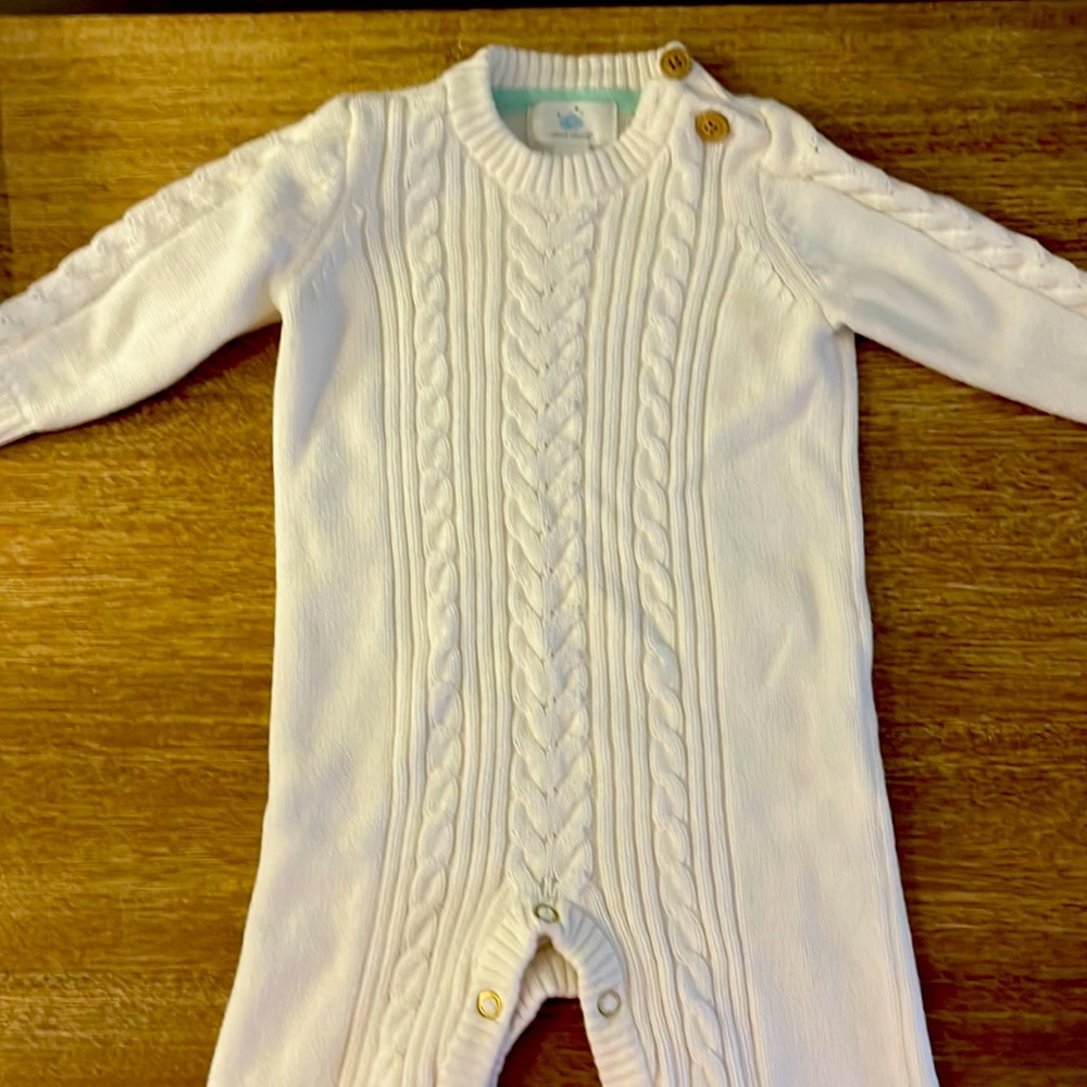 NWOT luxe cable knit onesie gender neutral
